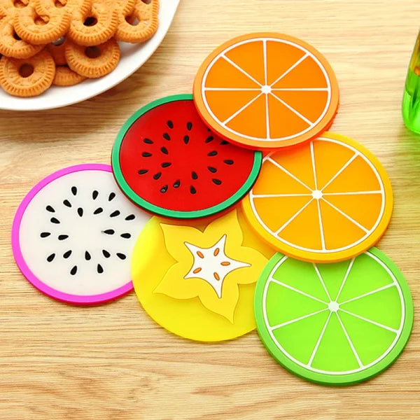 1Pc Fruit Insulation Table Mat Home Office Non-Slip Tea Cup Milk Cup Coffee Cup Coaster Multifunctional Kitchen Supplies (Random Design)