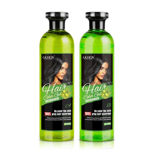 Lichen Natural Black Hair colour Gel 500ml × 2 ( New Advanced Technology )